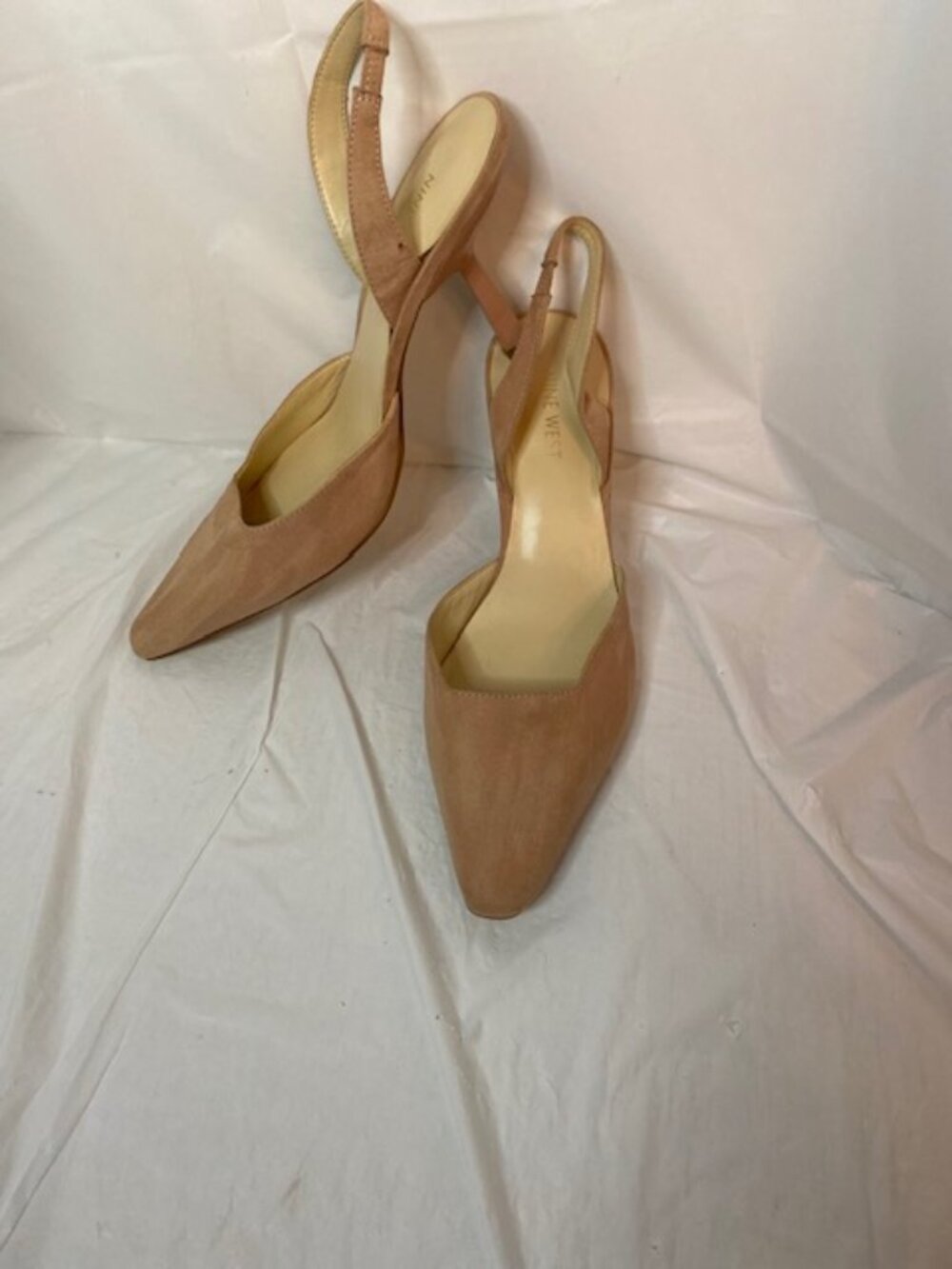 Nine West Slingback Faux Suede Pumps – Nude / Tan, Women's Size 10